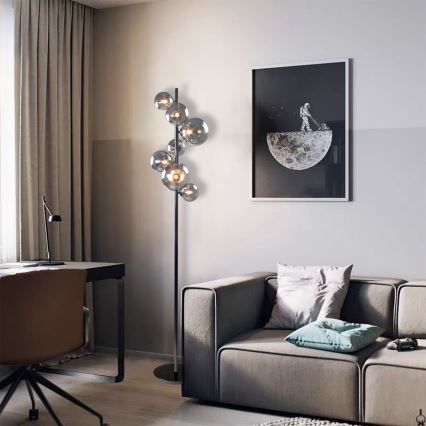 Wofi 3014-705W - LED golvlampa VILLA 7xG9/3W/230V svart