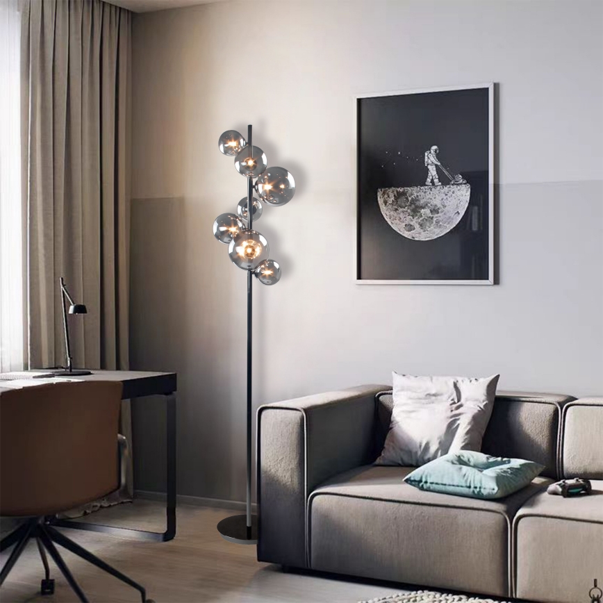 Wofi 3014-705W - LED golvlampa VILLA 7xG9/3W/230V svart