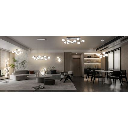 Wofi 3014-907 - LED golvlampa NANCY 9xG9/3,5W/230V skinande krom