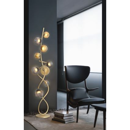 Wofi 3015-904 - LED golvlampa METZ 9xG9/3,5W/230V guld/grå