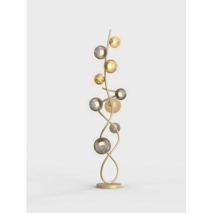 Wofi 3015-904 - LED golvlampa METZ 9xG9/3,5W/230V guld/grå