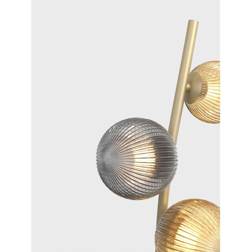 Wofi 3015-904 - LED golvlampa METZ 9xG9/3,5W/230V guld/grå