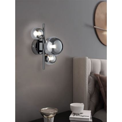 Wofi 4014.03.24.9000 - LED väggbelysning VILLA 3xG9/3W/230V svart/skinande krom