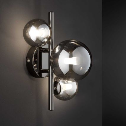 Wofi 4014.03.24.9000 - LED väggbelysning VILLA 3xG9/3W/230V svart/skinande krom