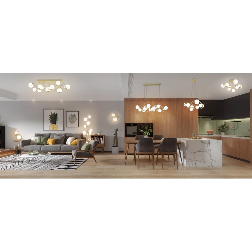 Wofi 4014-201 - LED väggbelysning NANCY 2xG9/3,5W/230V guld/vit