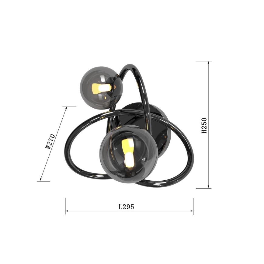 Wofi 4014-205 - LED väggbelysning NANCY 2xG9/3,5W/230V svart/skinande krom