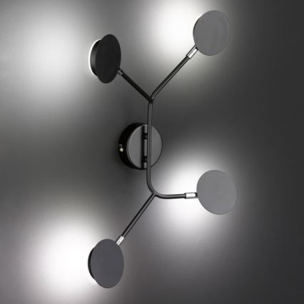 Wofi 446604109000 - LED Vägglampa BELIZE 4xLED/5W/230V 3000K svart