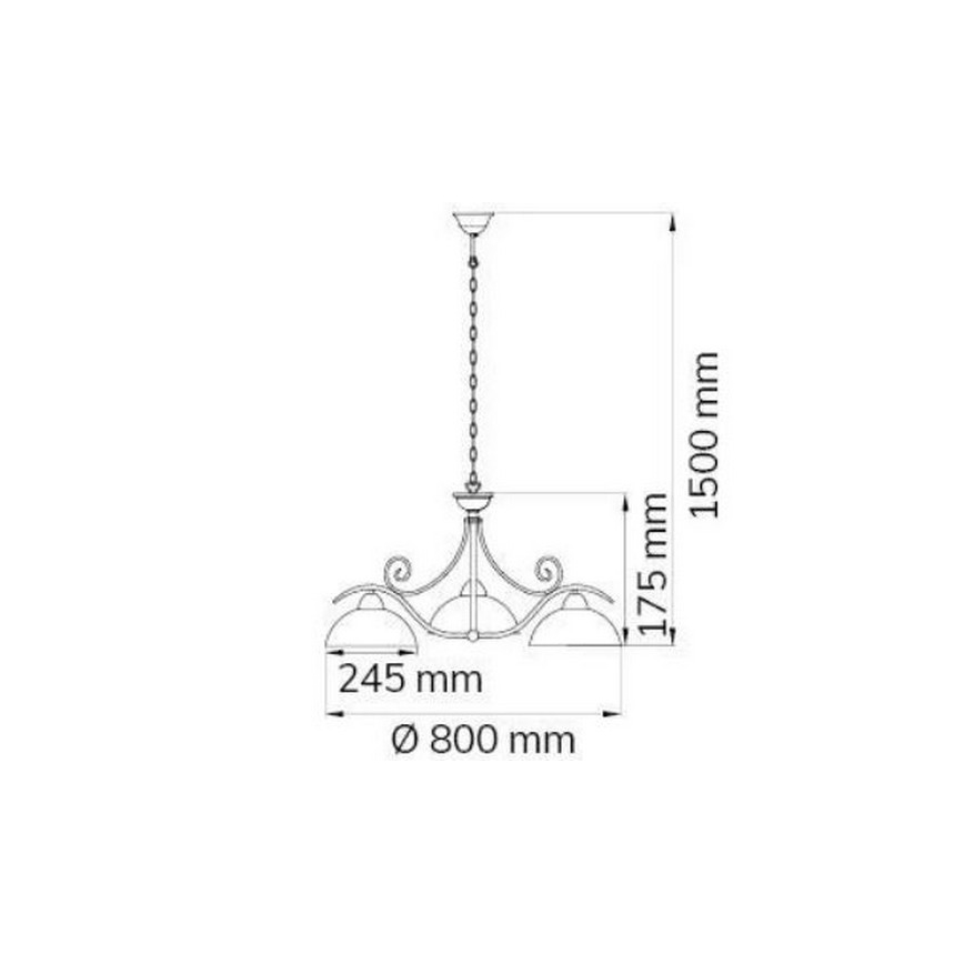 Wofi 5128.03.09.0000 - Ljuskrona på kedja LACCHINO 3xE27/60W/230V