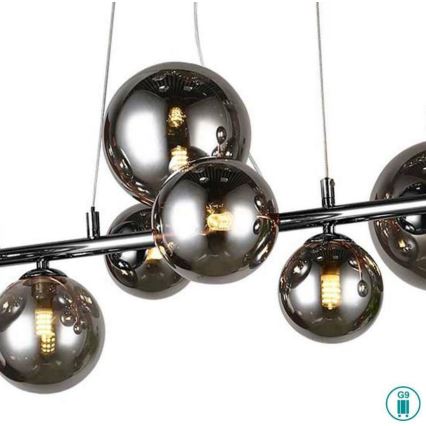 Wofi 6014.10.24.9000 - LED Taklampa VILLA 10xG9/3W/230V svart/glansig krom