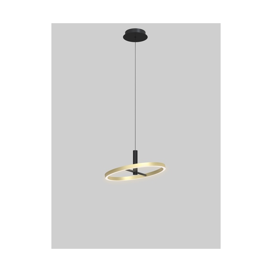 Wofi 6016-104L - LED-dimmbar pendellampa på vajer BREST LED/19W/230V Ø 42 cm svart/guld