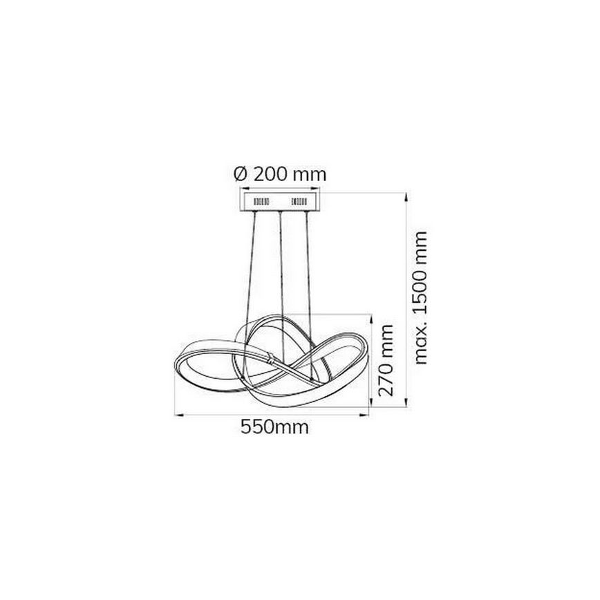 Wofi 6134.01.88.9000 - LED ljusreglerad ljuskrona på snöre INDIGO LED/44W/230V