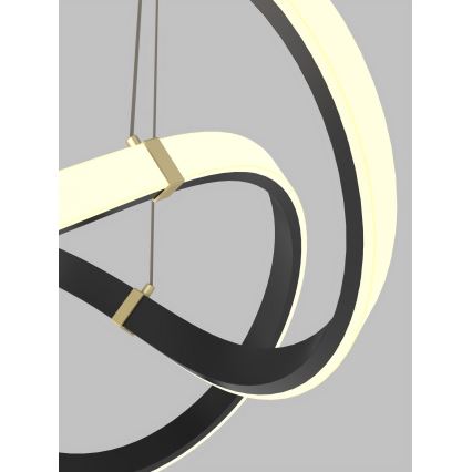 Wofi 6134-104 - LED ljusreglerad ljuskrona på textilsladd INDIGO LED/44W/230V svart/guld