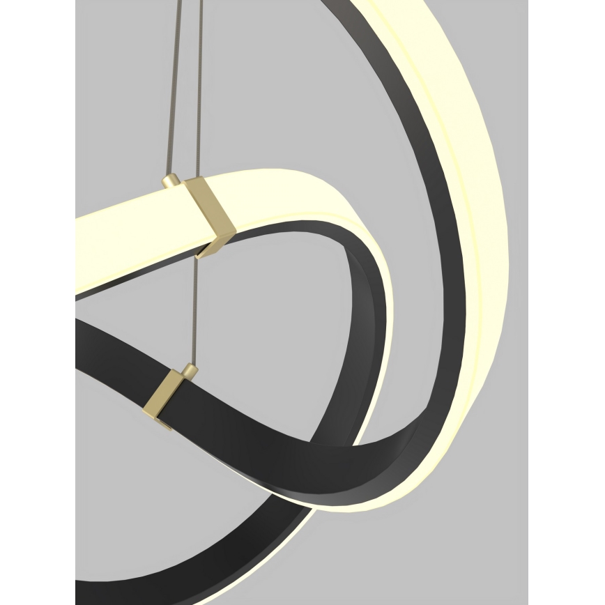 Wofi 6134-104 - LED ljusreglerad ljuskrona på textilsladd INDIGO LED/44W/230V svart/guld