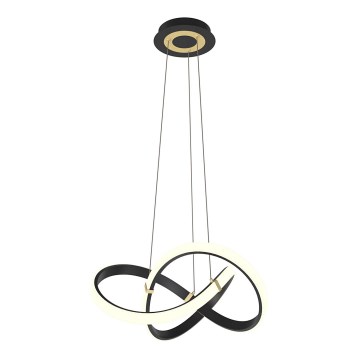 Wofi 6134-104 - LED ljusreglerad ljuskrona på textilsladd INDIGO LED/44W/230V svart/guld