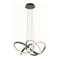Wofi 6134-105L - LED ljusreglerad ljuskrona på textilsladd INDIGO LED/50W/230V svart/skinande krom