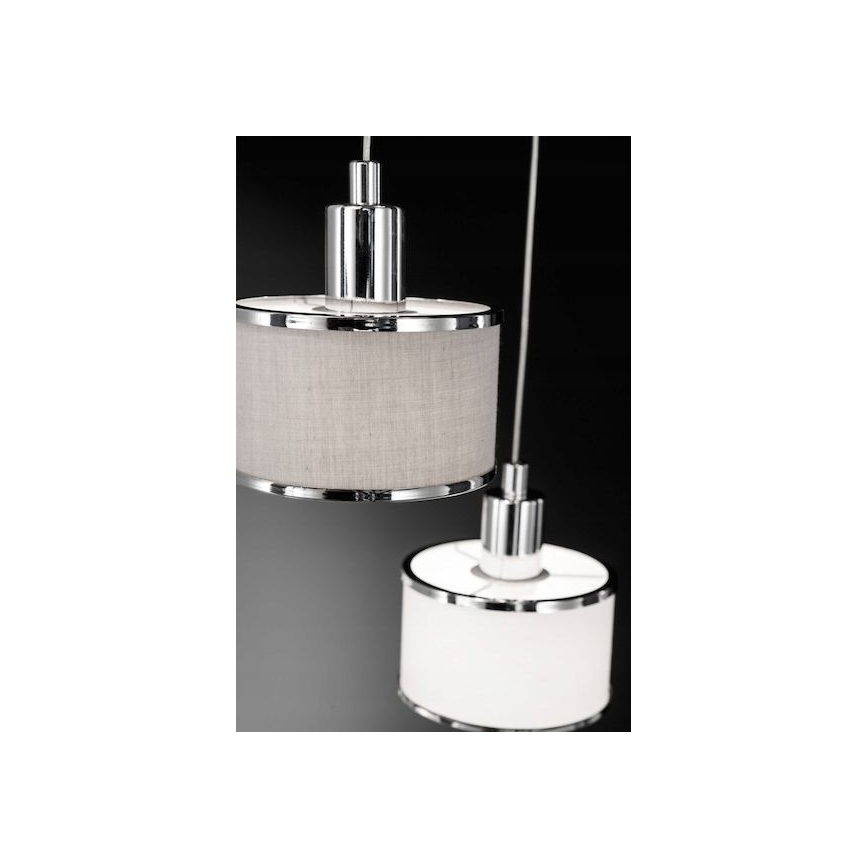 Wofi 619903019000 - Ljuskrona med textilsladd CIARA 3xE14/28W/230V