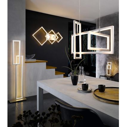 Wofi 6531.03.64.8000 - LED ljusreglerad ljuskrona på textilsladd VISO LED/87W/230V