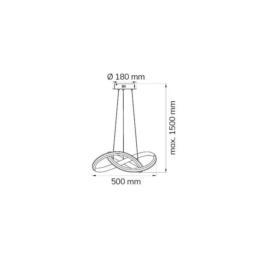 Wofi 6823.01.10.9500 - LED ljusreglerad ljuskrona på textilsladd SOLO LED/28W/230V