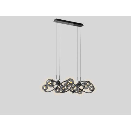 Wofi 7014-1405 - LED ljuskrona med textilsladd NANCY 14xG9/3,5W/230V svart/skinande krom