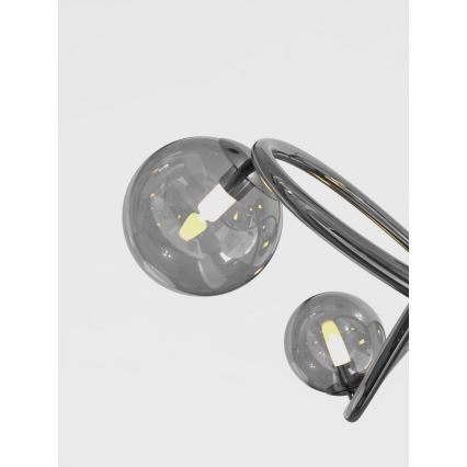 Wofi 7014-1405 - LED ljuskrona med textilsladd NANCY 14xG9/3,5W/230V svart/skinande krom
