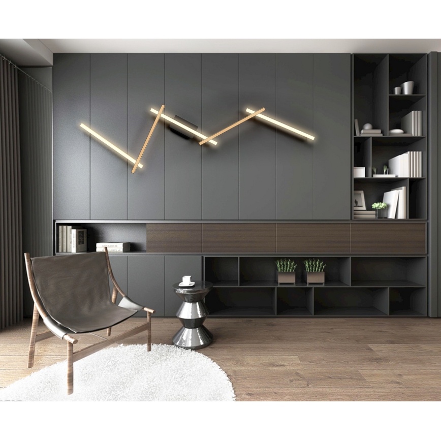 Wofi 7021-506 - LED ljusreglerad vägglampa RIMINI LED/57W/230V brun/svart