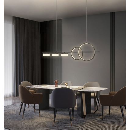 Wofi 7030-502 - LED ljusreglerad ljuskrona på textilsladd MESSINA LED/40W/230V svart