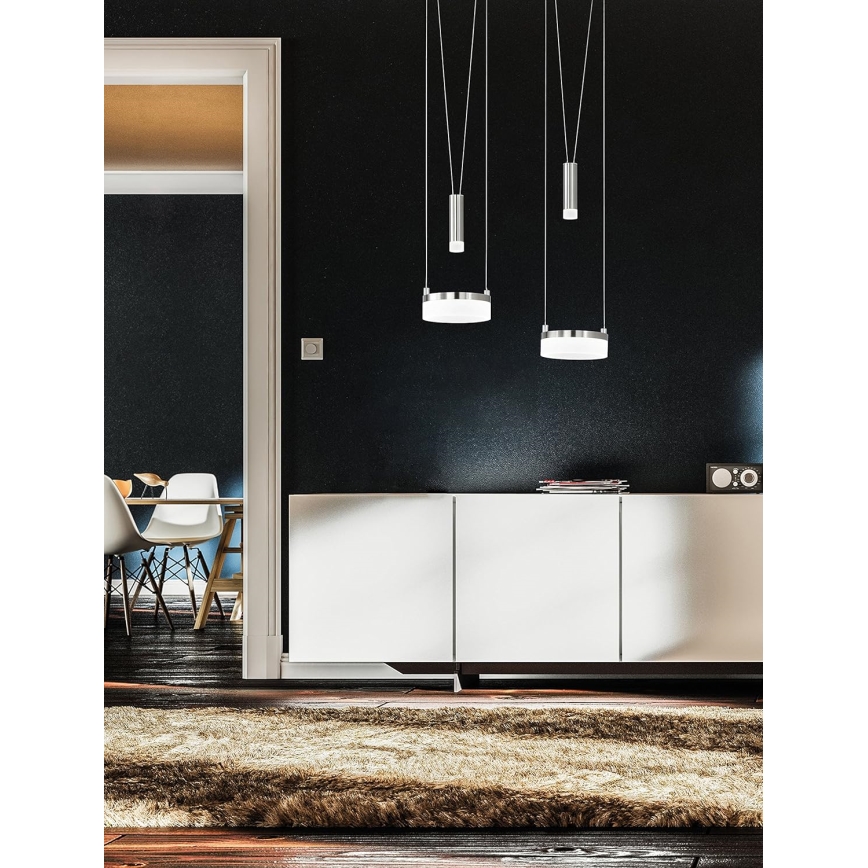 Wofi 7263.04.54.6000 - LED ljusreglerad ljuskrona på textilsladd JETTE 2xLED/7,5W/230V + 2xLED/1W