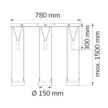 Wofi 7263.06.54.6000 - LED dimbar taklampa JETTE 3xLED/7,5W/230V + 3xLED/1W