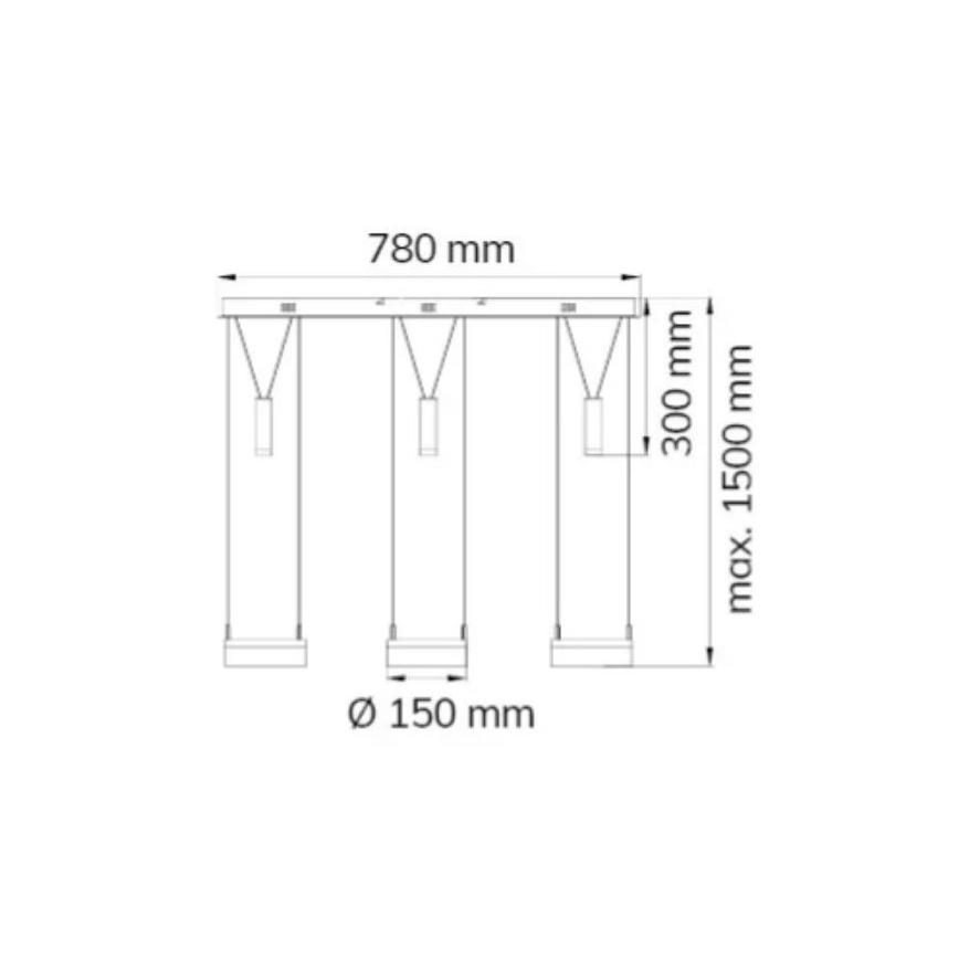 Wofi 7263.06.54.6000 - LED dimbar taklampa JETTE 3xLED/7,5W/230V + 3xLED/1W