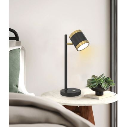 Wofi 8003-104S - LED Dimbar bordslampa TOULOUSE LED/10W/230V svart/guld