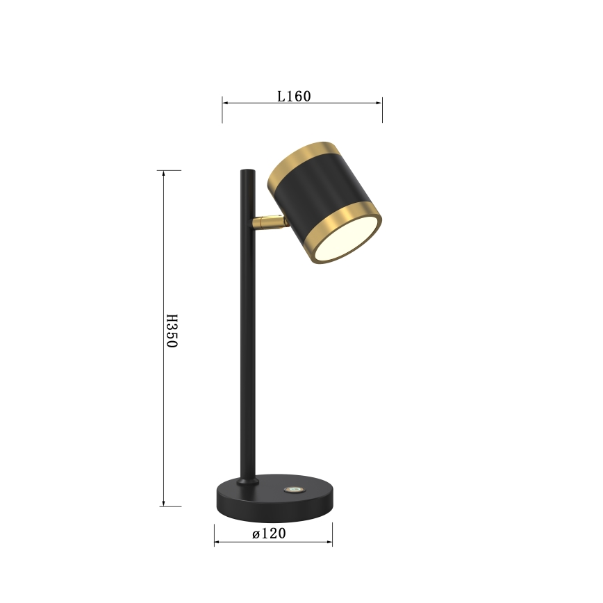 Wofi 8003-104S - LED Dimbar bordslampa TOULOUSE LED/10W/230V svart/guld