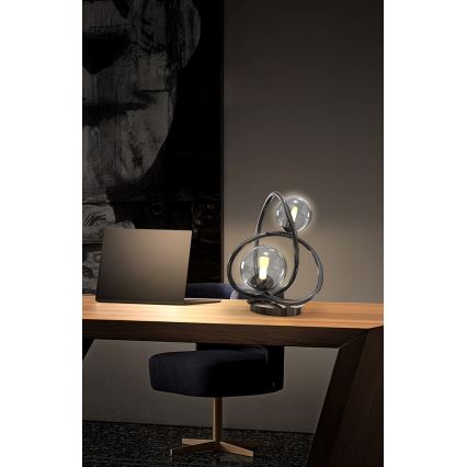 Wofi 8014-205 - LED bordslampa NANCY 2xG9/3,5W/230V svart/skinande krom