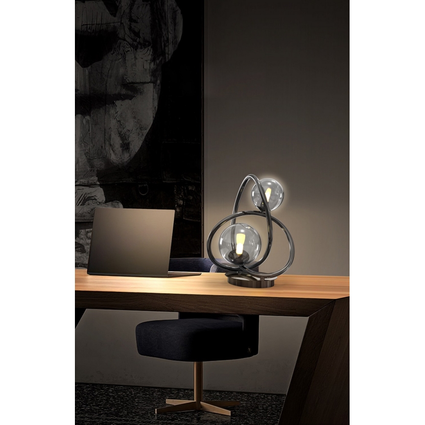 Wofi 8014-205 - LED bordslampa NANCY 2xG9/3,5W/230V svart/skinande krom