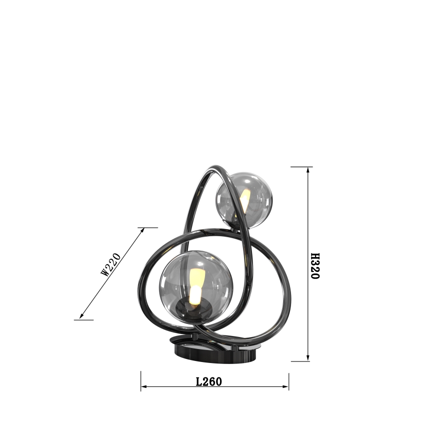 Wofi 8014-205 - LED bordslampa NANCY 2xG9/3,5W/230V svart/skinande krom
