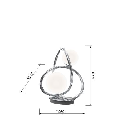 Wofi 8014-207 - LED bordslampa NANCY 2xG9/3,5W/230V skinande krom