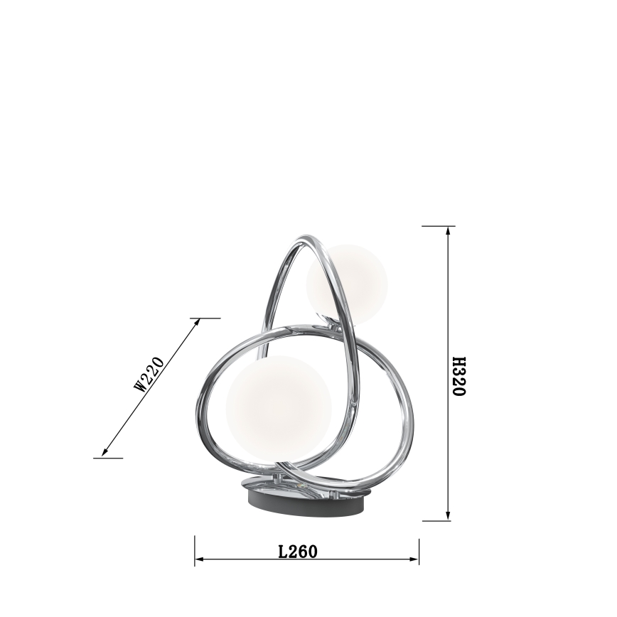 Wofi 8014-207 - LED bordslampa NANCY 2xG9/3,5W/230V skinande krom