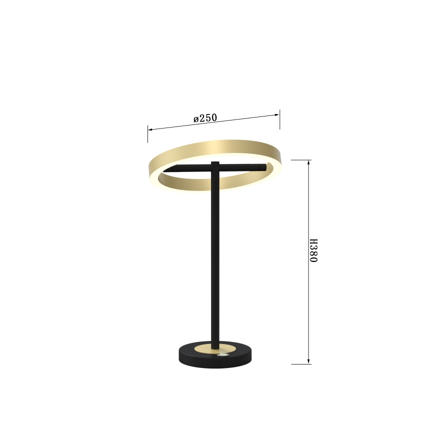 Wofi 8016-104 - LED Dimbar bordslampa med touch BREST LED/10,5W/230V svart/guld