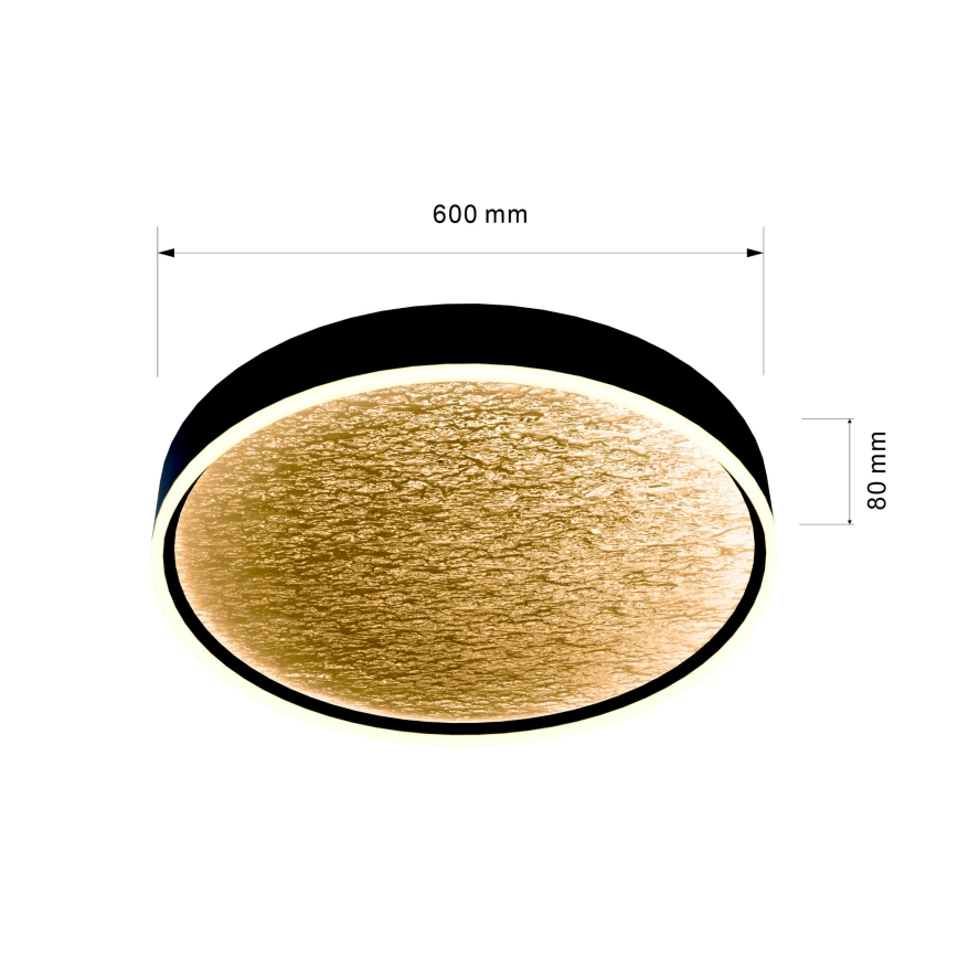 Wofi 9002-104L - LED Dimbar taklampa BORDEAUX LED/60W/230V svart/guld