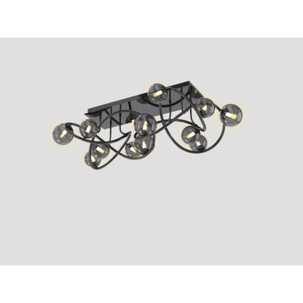 Wofi 9014-1205 - LED ytmonterad ljuskrona NANCY 12xG9/3,5W/230V svart/skinande krom