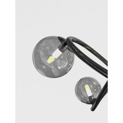 Wofi 9014-1205 - LED ytmonterad ljuskrona NANCY 12xG9/3,5W/230V svart/skinande krom