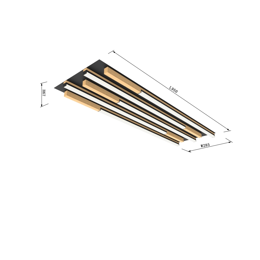 Wofi 9031-506L - LED Dimbart takarmatur PALERMO LED/57W/230V gummiträd