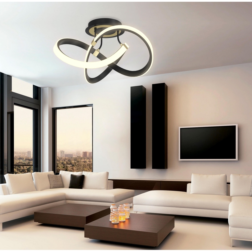 Wofi 9134-104 - Dimbar LED ytmonterad ljuskrona INDIGO LED/44W/230V svart/guld