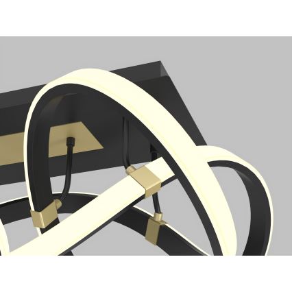 Wofi 9134-204 - LED Dimbar taklampa INDIGO LED/64W/230V svart/guld