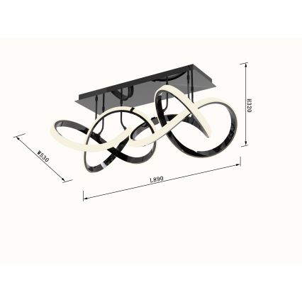 Wofi 9134-205 - LED Dimbar taklampa INDIGO LED/64W/230V svart/glansig krom