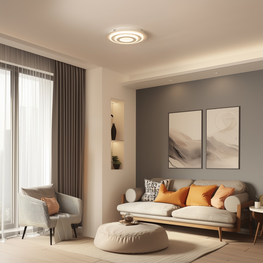 Wofi 9464.01.06.9000 - LED-takarmatur FLYNN LED/25W/230V Ø 60 cm vit