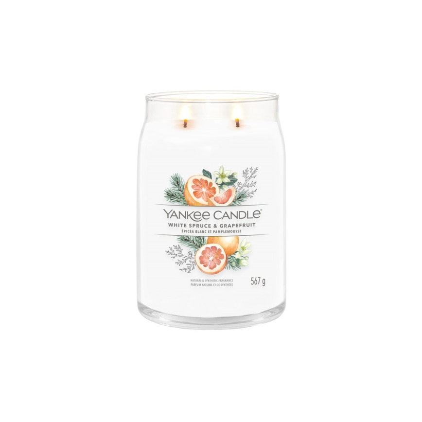 Yankee Candle - Doftljus WHITE SPRUCE & GRAPEFRUIT stor 567g 60-90 tim.