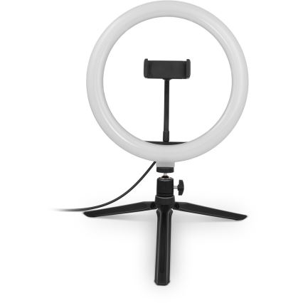 Yenkee - LED RGB dimbar lampa med stativ och hållare för vloggning LED/10W/5V + fjärrkontroll