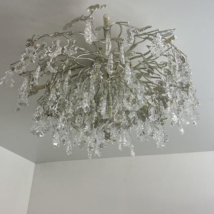 Ytmonterad kristallkrona 12xG9/40W/230V skinande krom