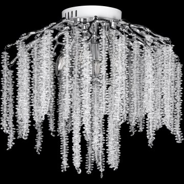 Ytmonterad ljuskrona 6xE14/60W/230V + 3xLED/3W diameter 54 cm skinande krom