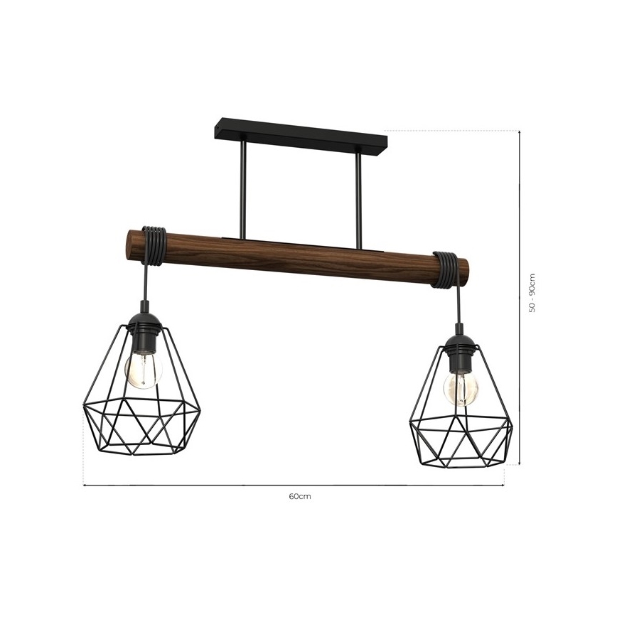 Ytmonterad ljuskrona ACERO 2xE27/60W/230V